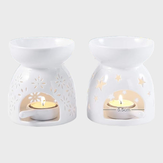 Ceramic Oil Burner Wax Melts - Star and Flower - Pack of Two