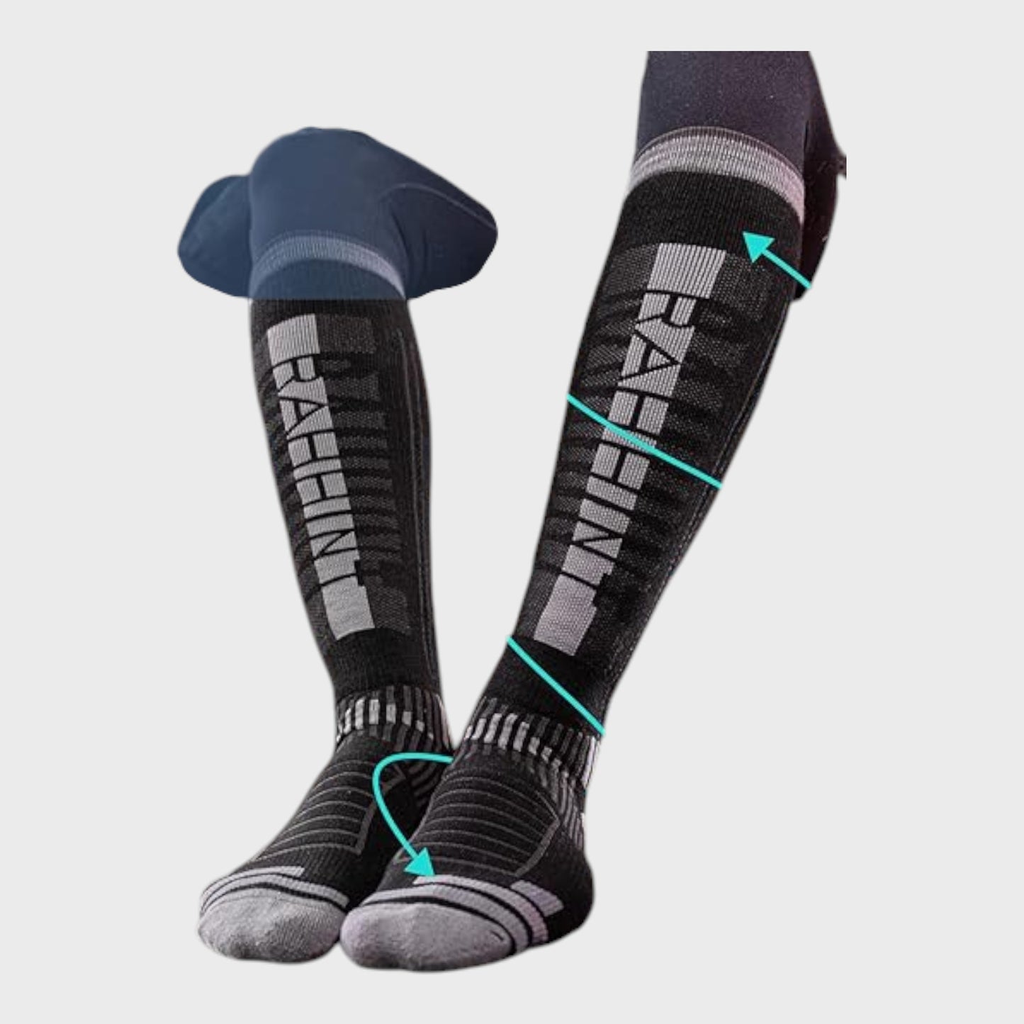 Rahhint Merino Wool Ski Socks - Two Pairs