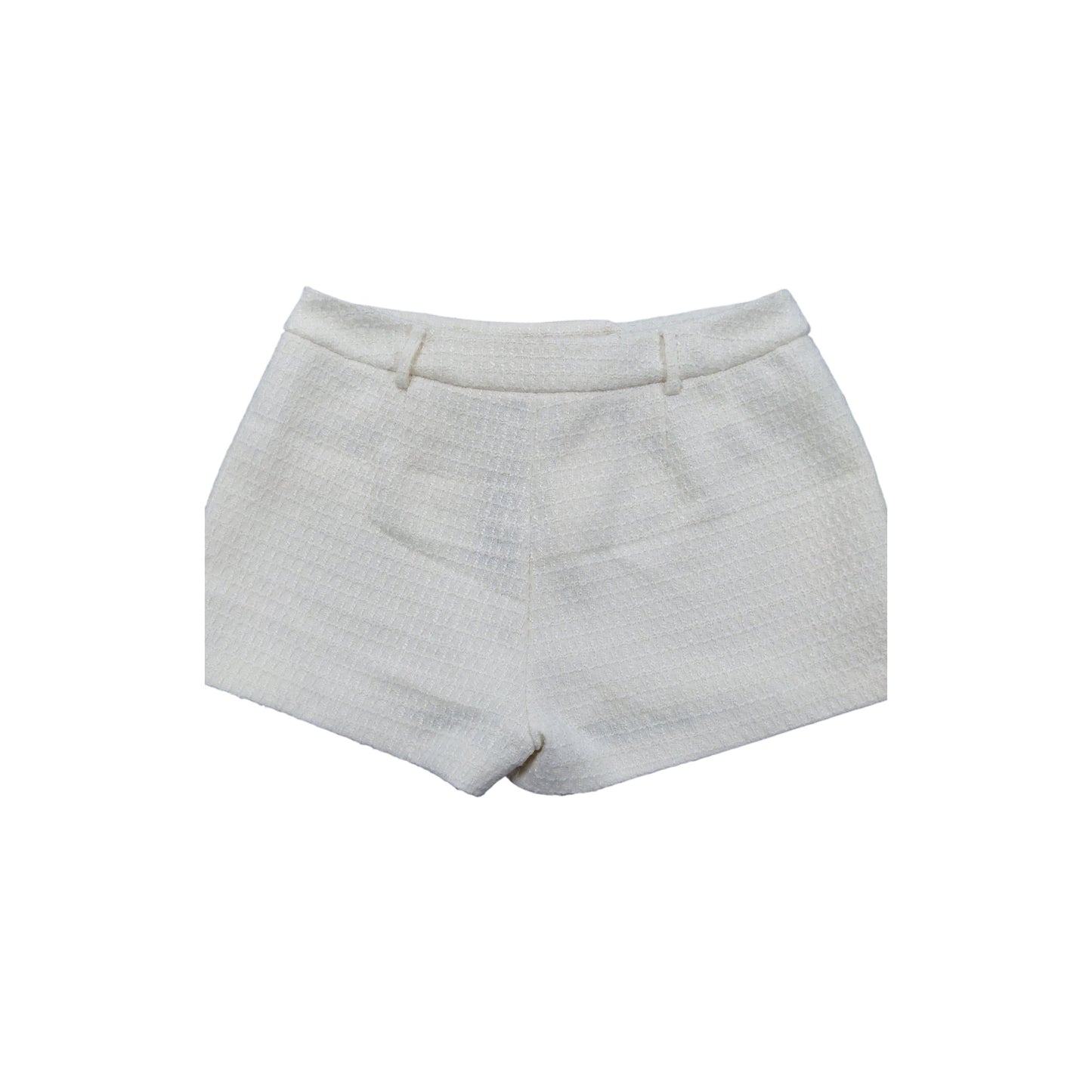 River Island Women's Cream High Waisted Woven Shorts UK16 Summer Chic