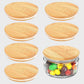 BAMBOO Lids for Gü Pots with Silicone Sealing Rings Natural Set Pack of 12