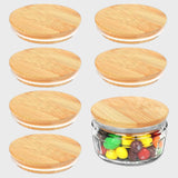 BAMBOO Lids for Gü Pots with Silicone Sealing Rings Natural Set Pack of 12