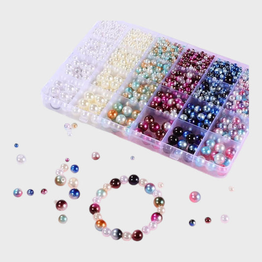 Box of Round Pearl Beads for DIY Craft