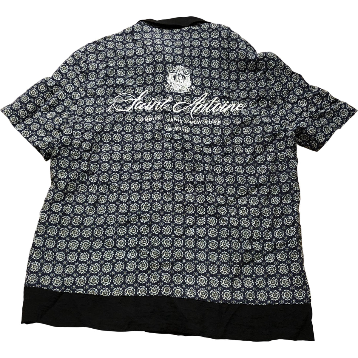 River Island Men's Short Sleeve Shirt Size S Blue Patterned Casual Top