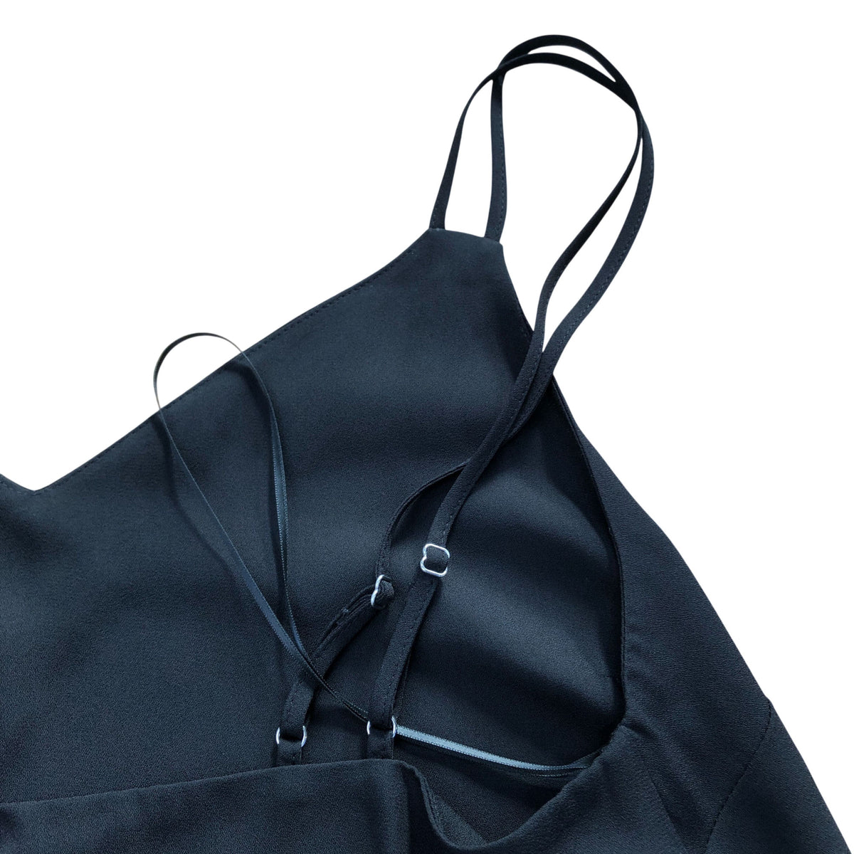 River Island Women's Black Camisole Top Size 12 Elegant V Neck Adjustable Straps