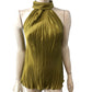 Rivers Island Studio Halter Neck Top Size 10 Women's Khaki Pleated Design