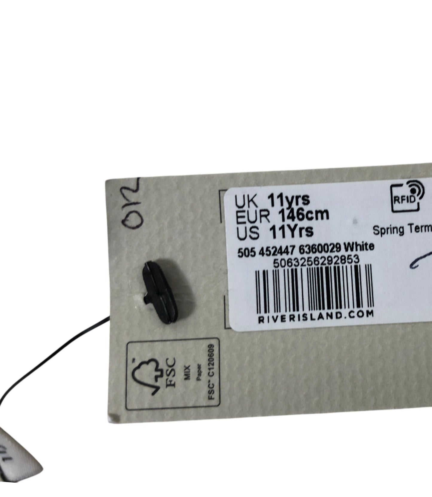 River Island White Dress 11yrs Girls Frill Collar Cotton Floral Embroidery