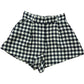 River Island Gingham Check Shorts Size 6 Women's High Waist Navy White Casual