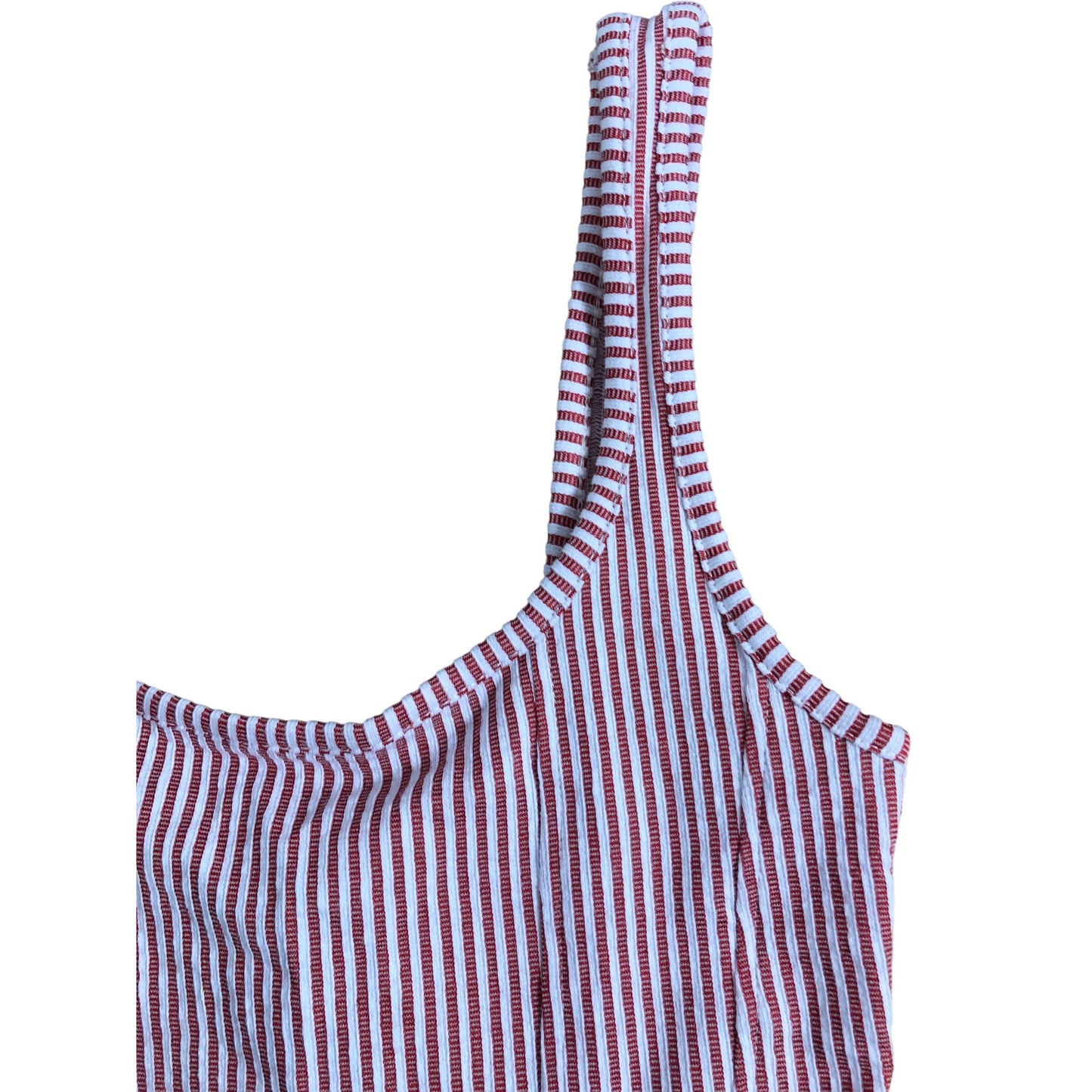 River Island Stripe Peplum Top UK XS Women's Red White Casual Summer