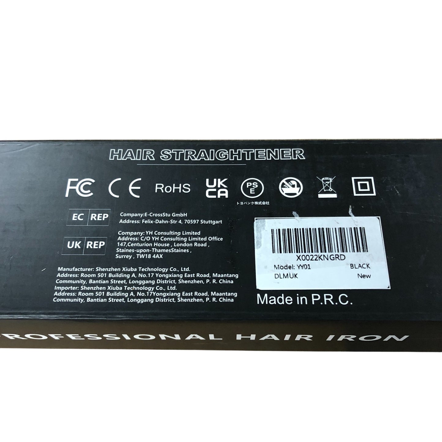 Professional Flat Wide Plate Hair Straightener Model Y01 Black New