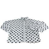 Dancing Leopard Blouse UK8 Women's White Polka Dot Design Long Sleeve