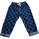 Blue Check Trousers 1-2 Years Boys Cotton
