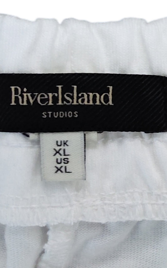 River Island Men's XL Regular Fit White Shorts Japanese Design Casual Wear