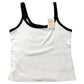River Island Relaxed Camisole Top Size L Women's White With Black Trim