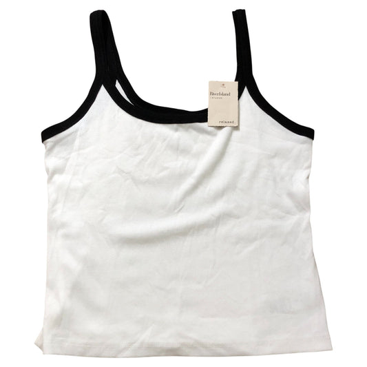 River Island Relaxed Camisole Top Size L Women's White With Black Trim