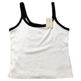 River Island Relaxed Camisole Top Size L Women's White With Black Trim