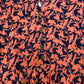 Stylish Women’s Viscose Dress UK12 Floral Print Long Sleeve Orange Navy