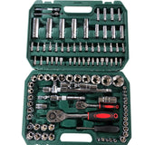 108 Piece Socket Wrench Set With Quick Release Ratchet Tools For DIY Use