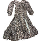 Branded Long Sleeve Snake Print Dress Women's Midi Viscose Brown UK6