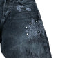 We The Free Jeans Women's Wide Leg Floral Design Black