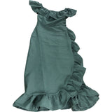 River Island Green Ruffle Hem Dress Women's Size 6