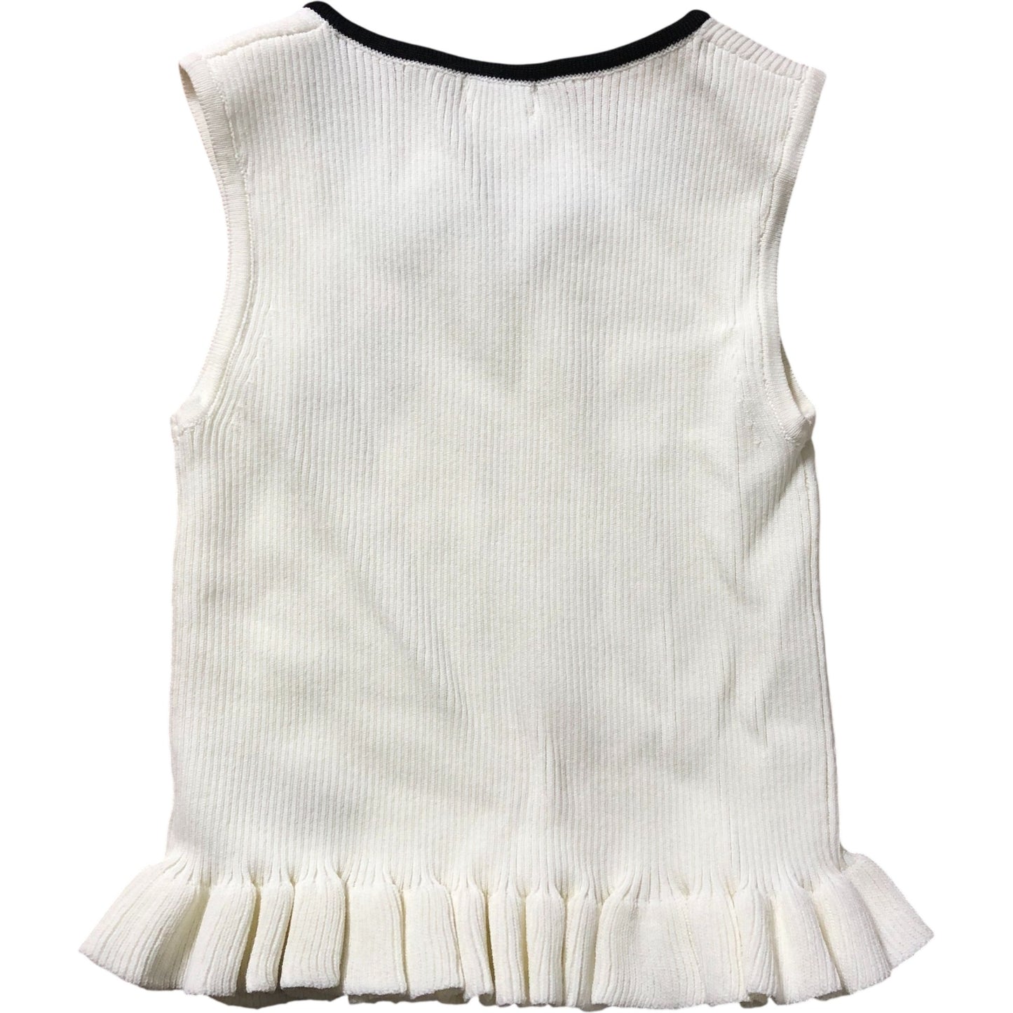 River Island Girls White Sleeveless Top Size 5-6 Years Ribbed Design