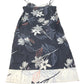 Floral Print Dress UK10 Women's Casual Cotton Sleeveless Grey