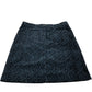 Black Printed Skirt UK14 Women's Cotton Blend A Line Blue Patterned