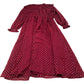 Red Polka Dot Dress Women's Long Sleeve Wrap Style Vintage UK12