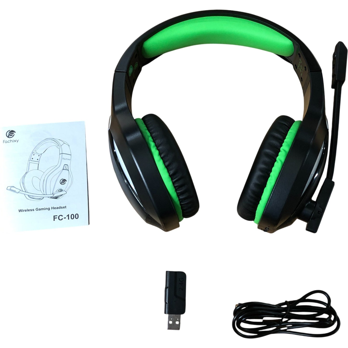Fachixy FC-100 Wireless Gaming Headset Over Ear Headphones RGB Lighting Noise-Ca