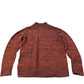 Orange Knitted Sweater with Buttons Organic Cotton Medium