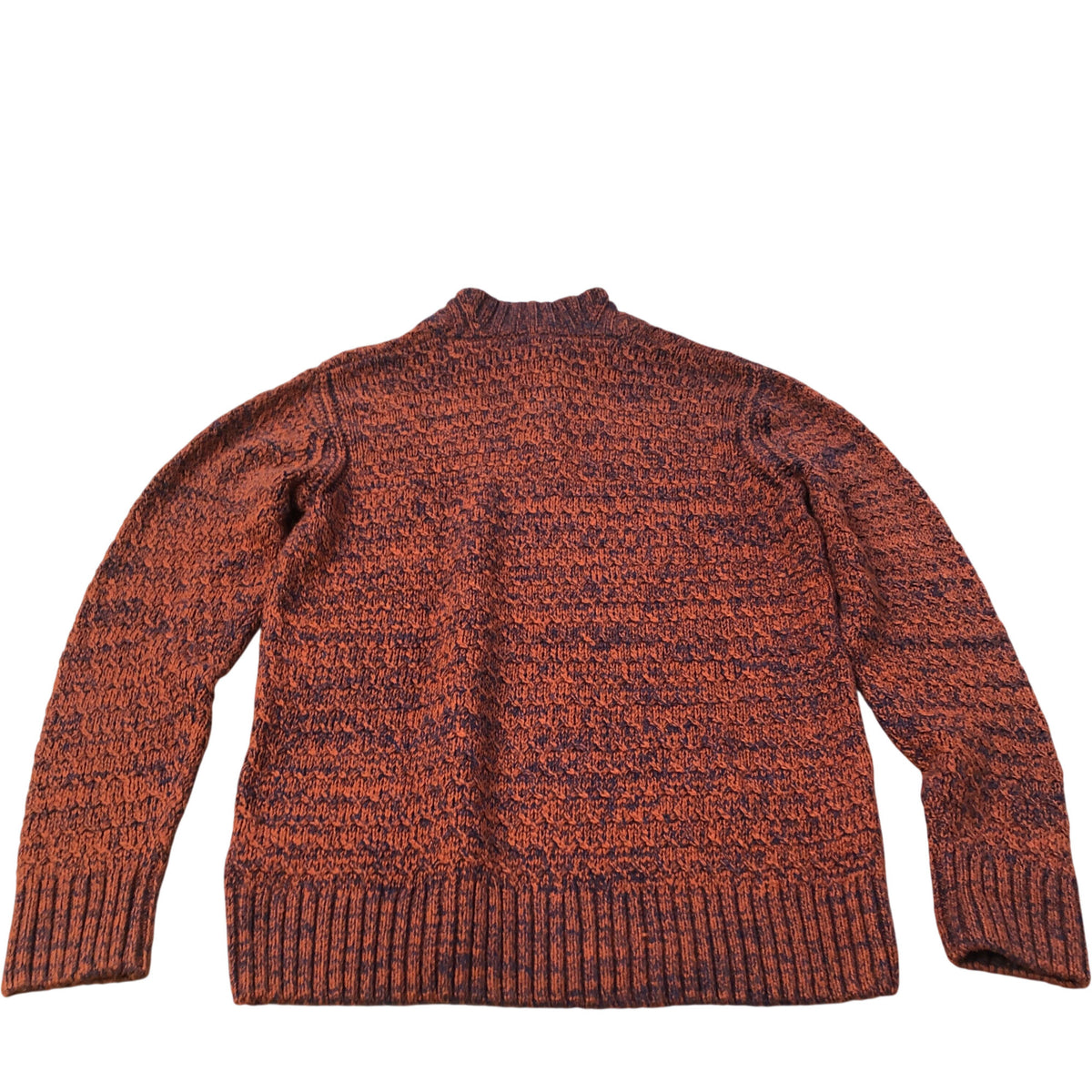 Orange Knitted Sweater with Buttons Organic Cotton Medium