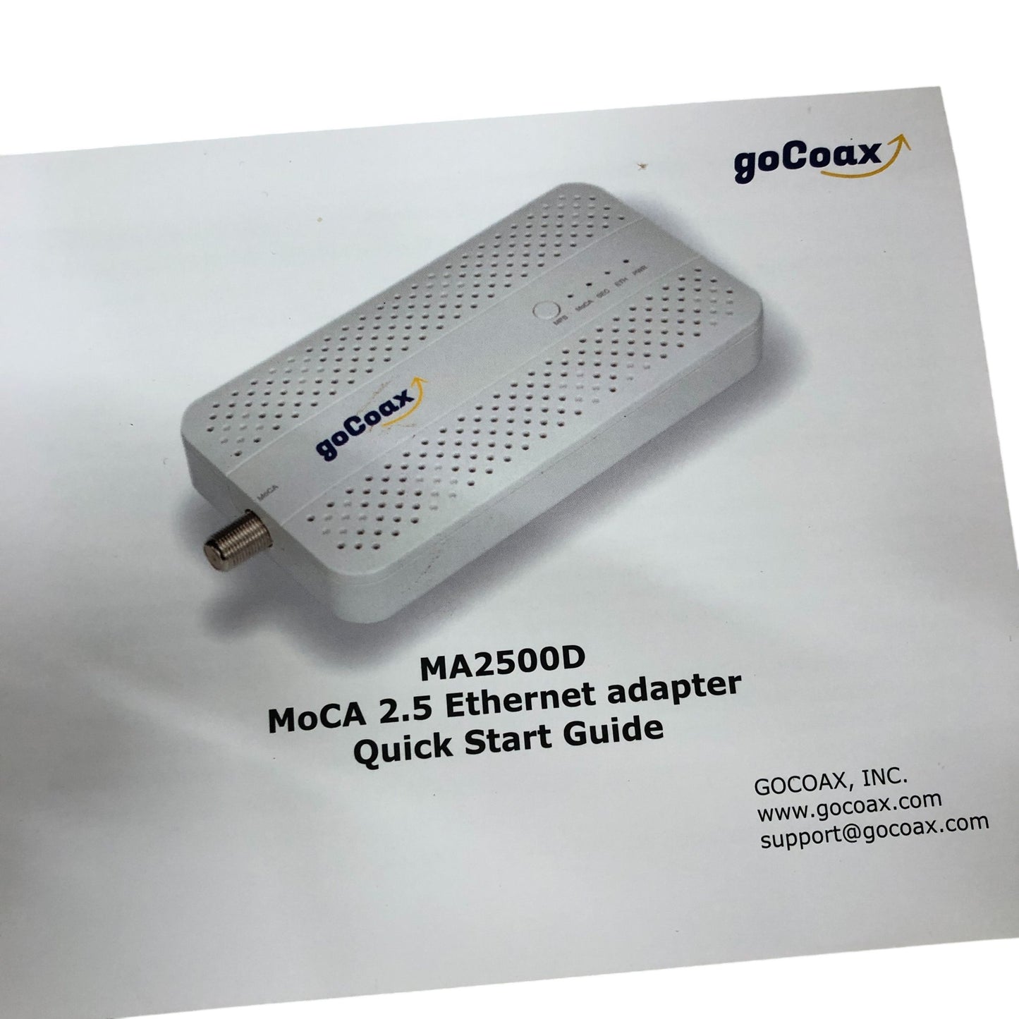GoCoax MA2500D MoCA 25 Ethernet Adapter Network Device