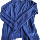 Cardigan UK Size 12 Women's Purple Pocket Knit Cotton Blend
