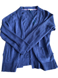 Cardigan UK Size 12 Women's Purple Pocket Knit Cotton Blend