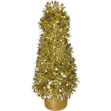 Small Gold Tinsel Christmas Tree 13"