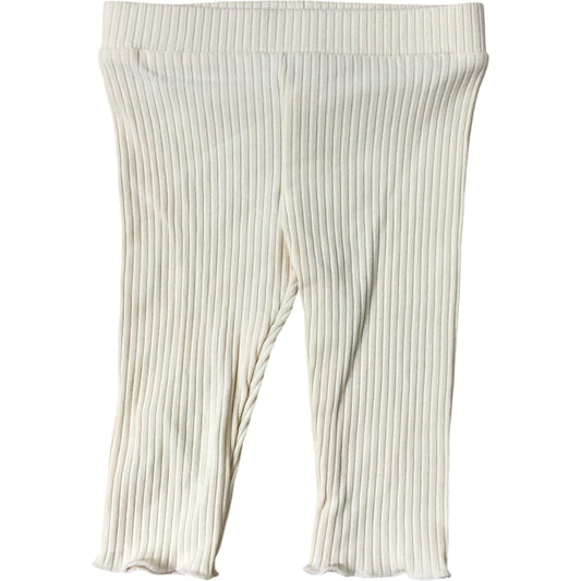 Baby Leggings 0-3 Months Cream Ribbed Design Soft Stretchy Fit