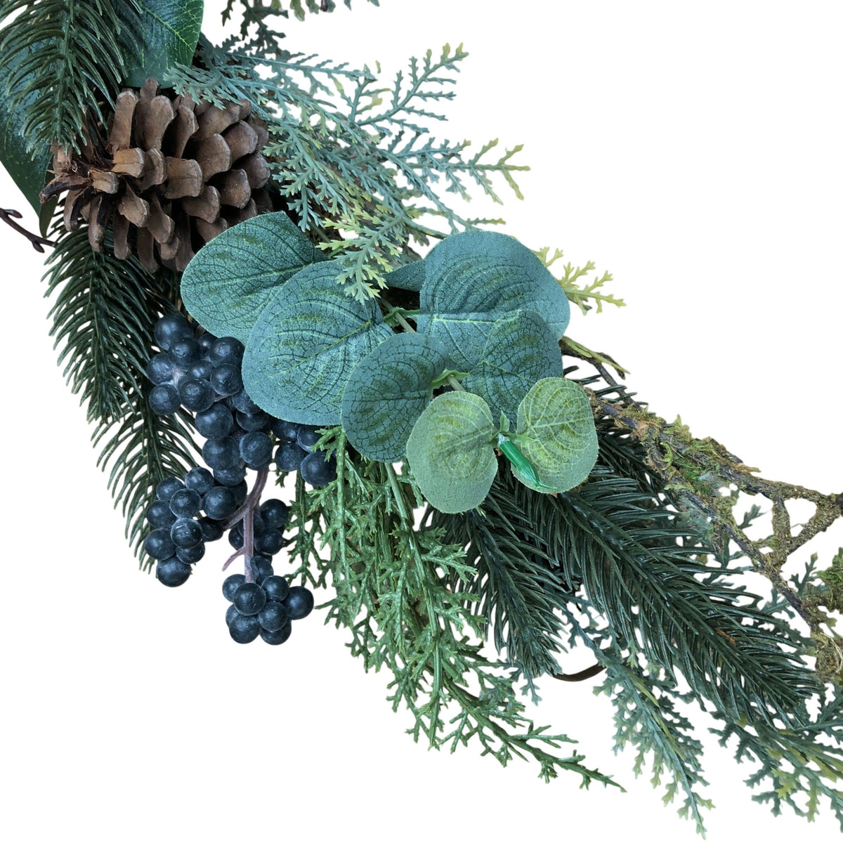 Greenery Garland Artificial Décor With Pine Cones And Berries 5FT