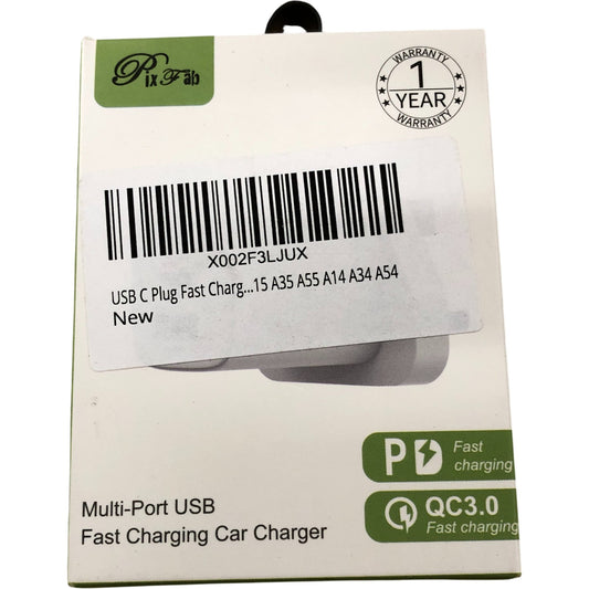 PixFab Multi Port USB Fast Charging USB C Plug QC3.0 20W Max