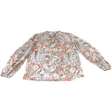 Branded Marble Print Tie Neck Blouse - Size 6
