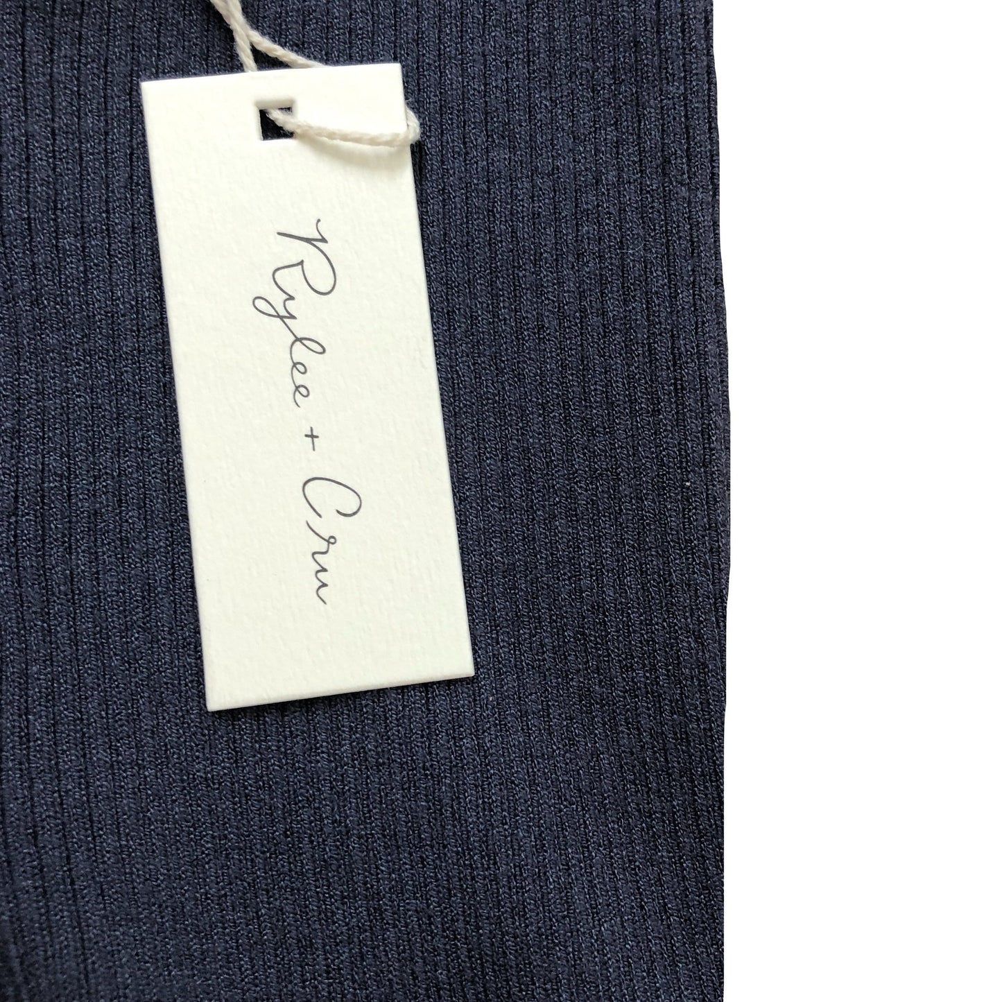 Rylee & Cru Ribbed Leggings 3-6 Months Girls Navy Scalloped Hem