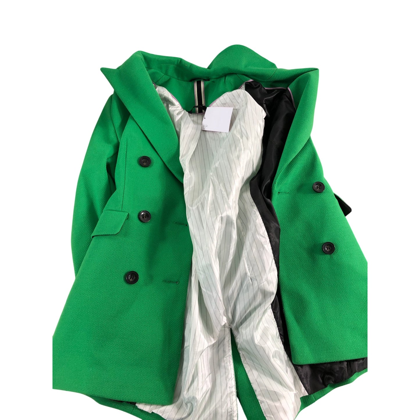 Women's Green Double Breasted Blazer Jacket Size 18 Tailored Style
