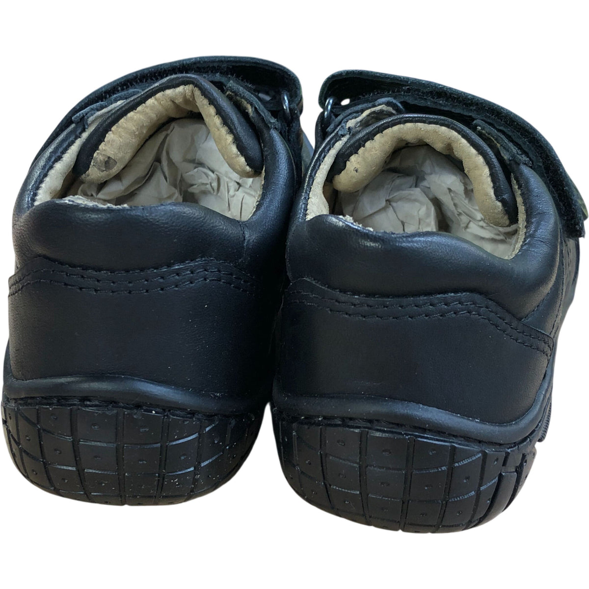 Hampton Jude Leather School Shoe Kids Black Athletic Trainers 9.5 Youth