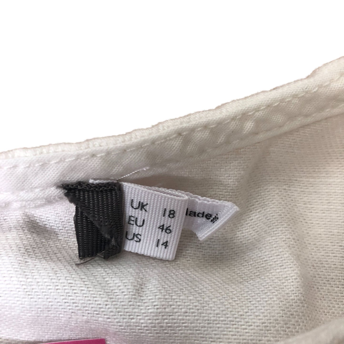White Denim Shift Mini Dress With Pockets Size 18