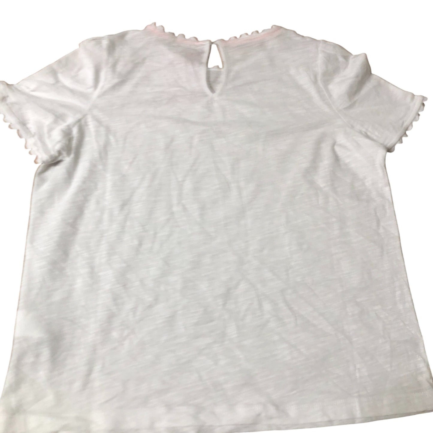 Girl's White Frill Short Sleeve Top Cotton Casual Wear UK12