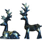 Pair of Resin Deer Ornaments Decorative Collectible Figurines Navy