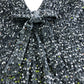 River Island Silver Sequin Sleeveless Bow Top UK 8 Women's Party Wear