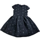 Branded Girls Dress Age 11 Years Black Bow Printed Pleated Skirt