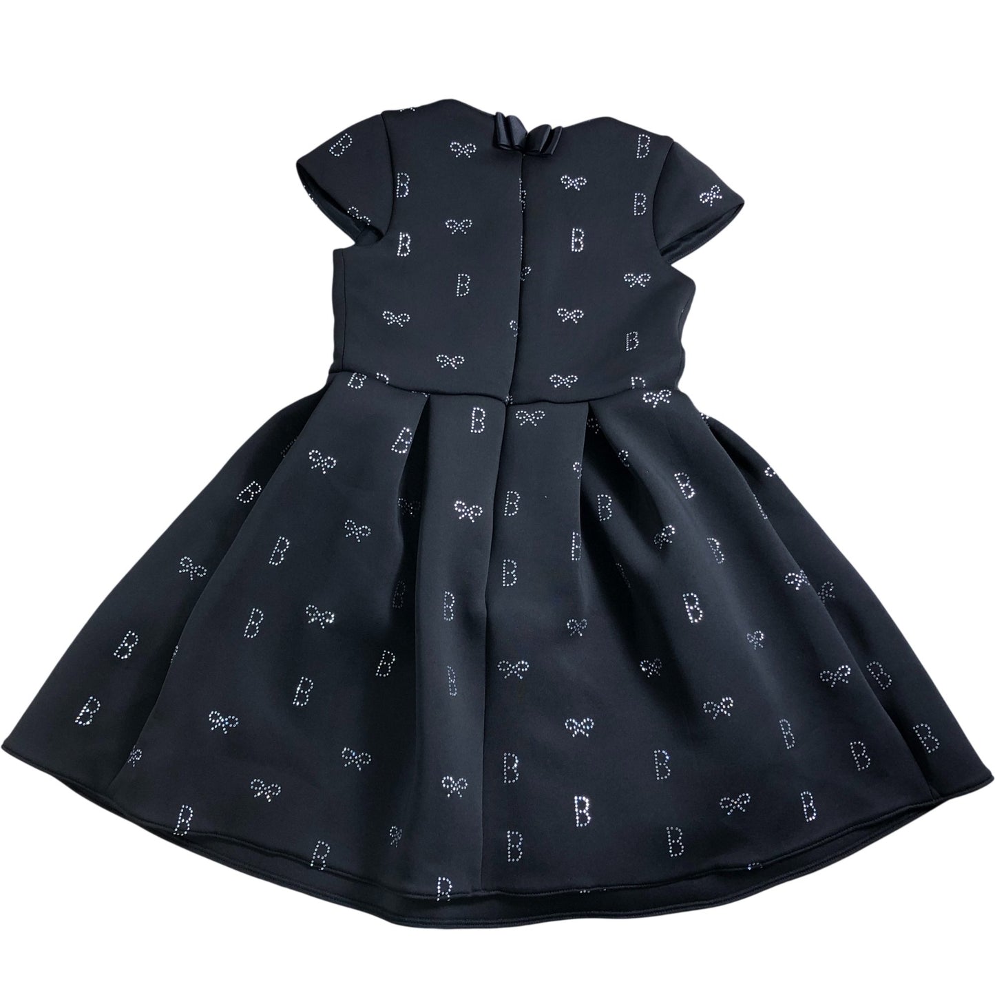 Branded Girls Dress Age 11 Years Black Bow Printed Pleated Skirt