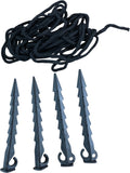 Ground Anchors Set With Rope Durable Heavy Duty Tent Pegs Black Camping Gear