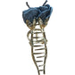 Diuso Hair Claw Clip Gold Floral Design Denim Blue Rose Hair Accessory